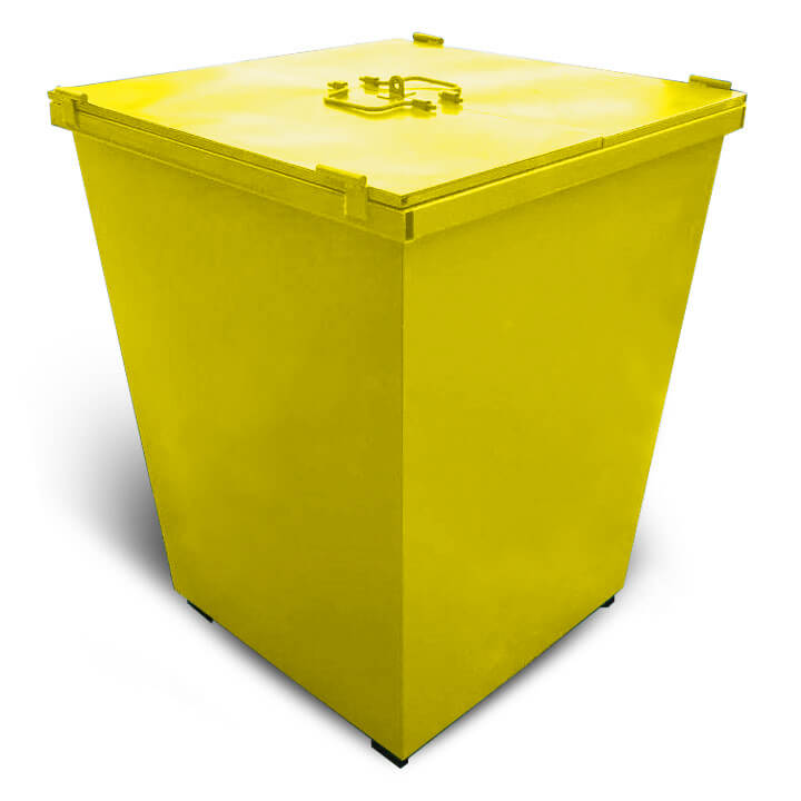 Контейнер КСТ металевий з кришкою для ТПВ 750 л жовтий